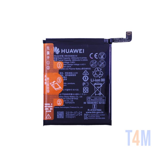 Battery HB436380ECW for Huawei P30 3650mAh